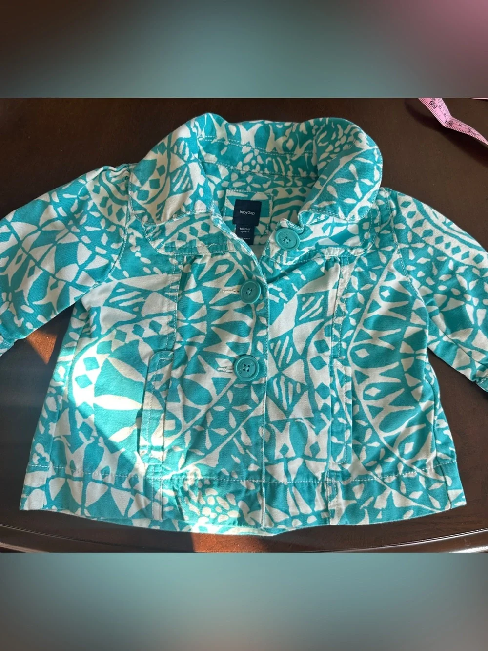 Gap Girls Turquoise White Jacket, Size 3